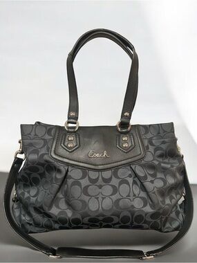 Coach Black Signature Canvas Shoulder Bag